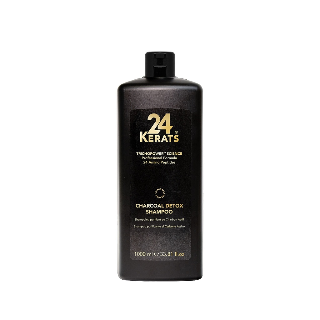 Шампунь для детоксикації волосся з активованим вугіллям Charcoal Detox 24KERATS